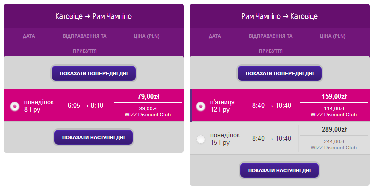 З Катовіце до Рима у грудні