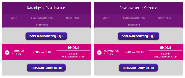 З Катовіце до Рима у січні