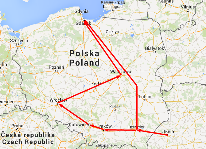 Дешевый маршрут в Польшу