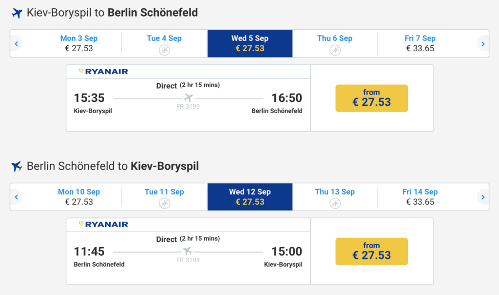 Ryanair відкриває рейс Київ-Берлін, який стартує вже у вересні 2018